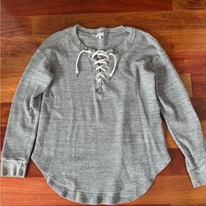 Splendid Heather Gray Waffle Knit Shirt